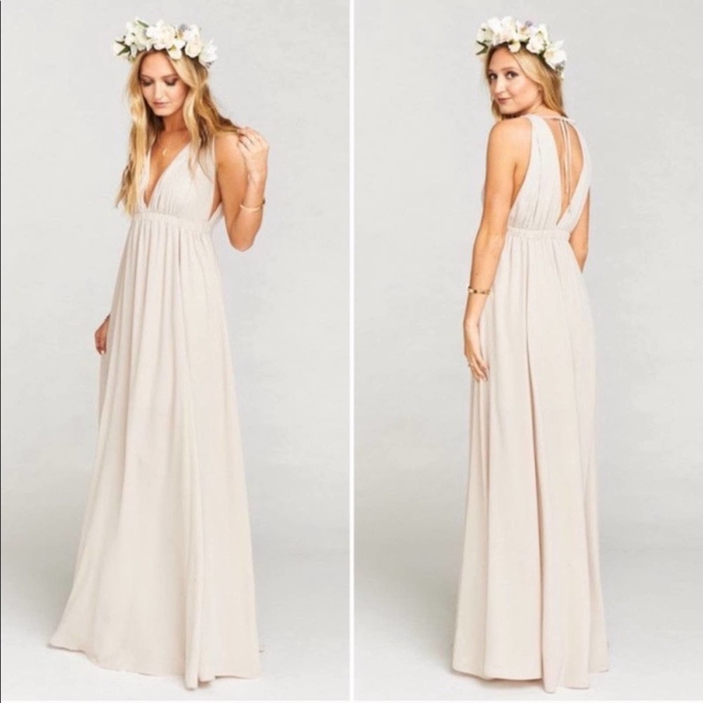 NWOT SHOW ME YOUR MUMU Ava Maxi Dress Beige Cream